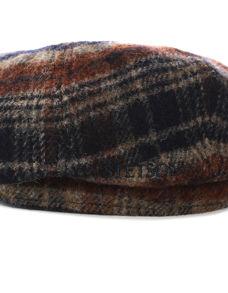 Virgin Wool Check Hatteras Cap