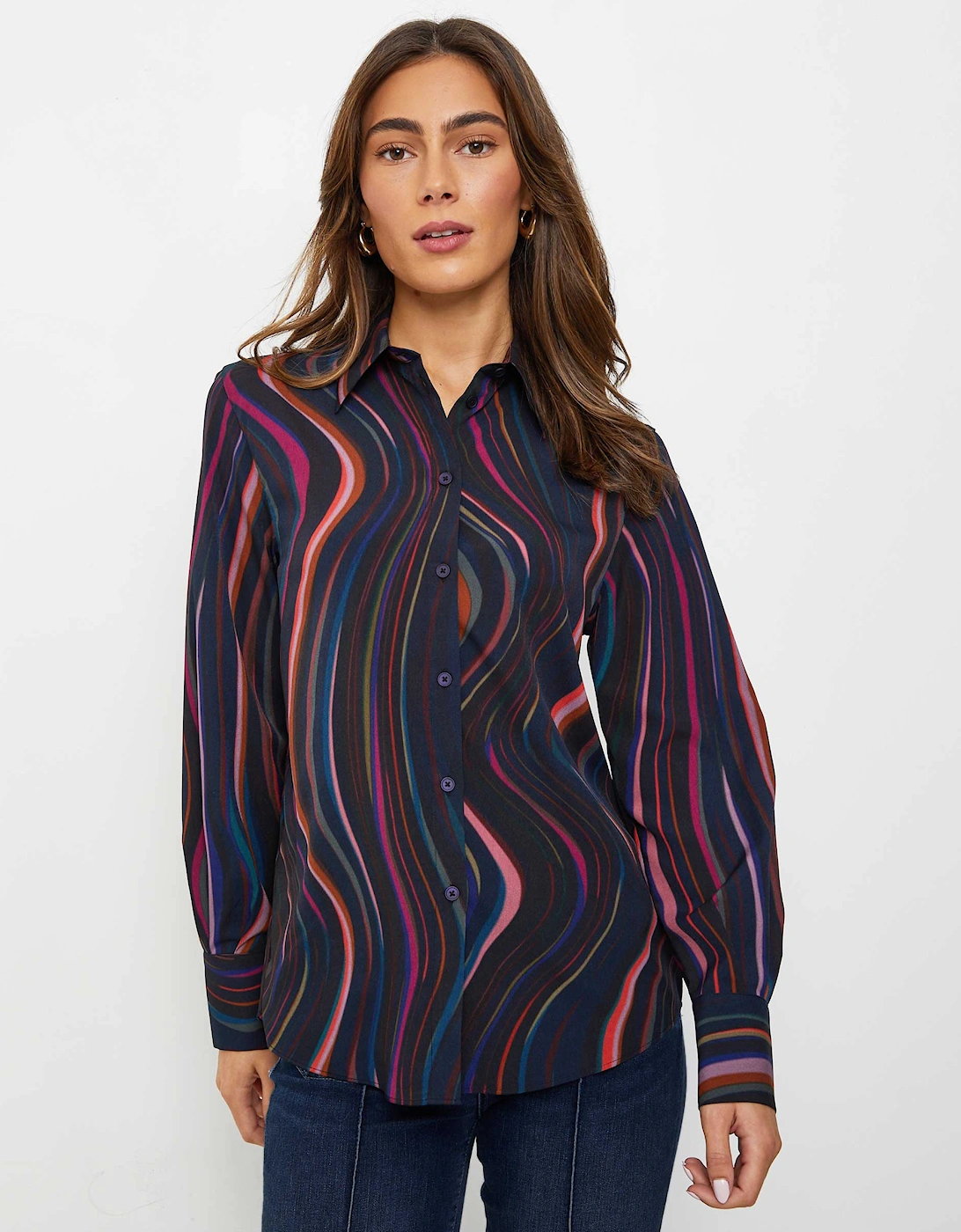 Satin Midnight Swirl Shirt