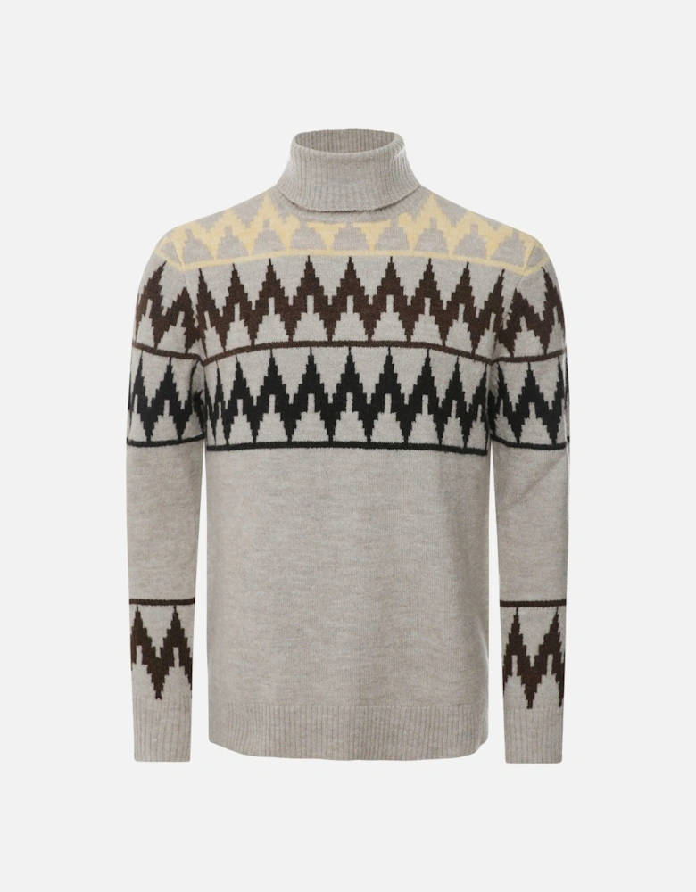 Roll Neck Jacquard Jumper