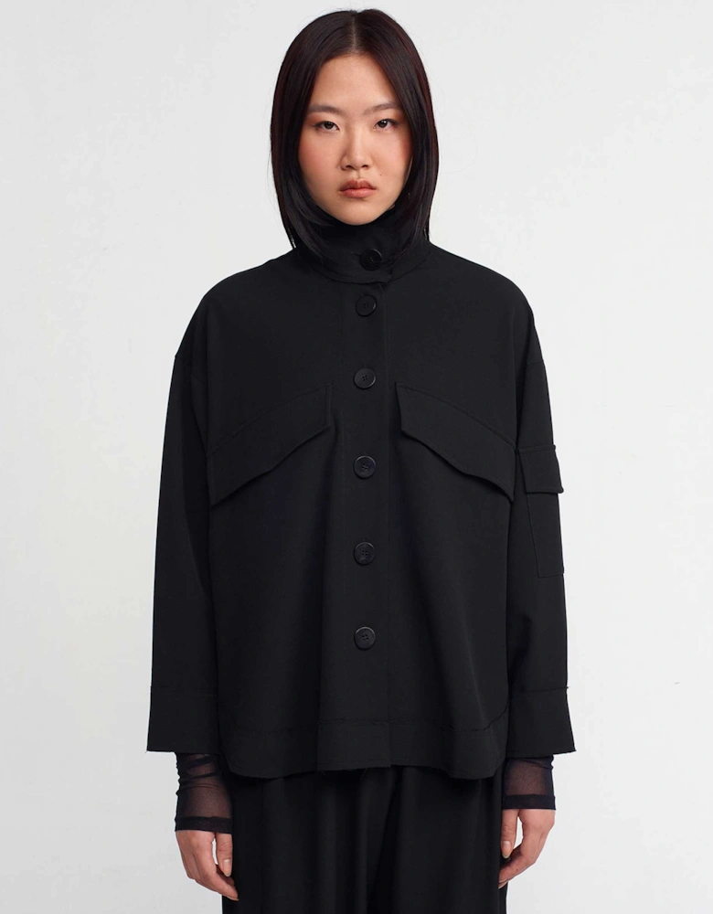 Oversized Button Front Jacket