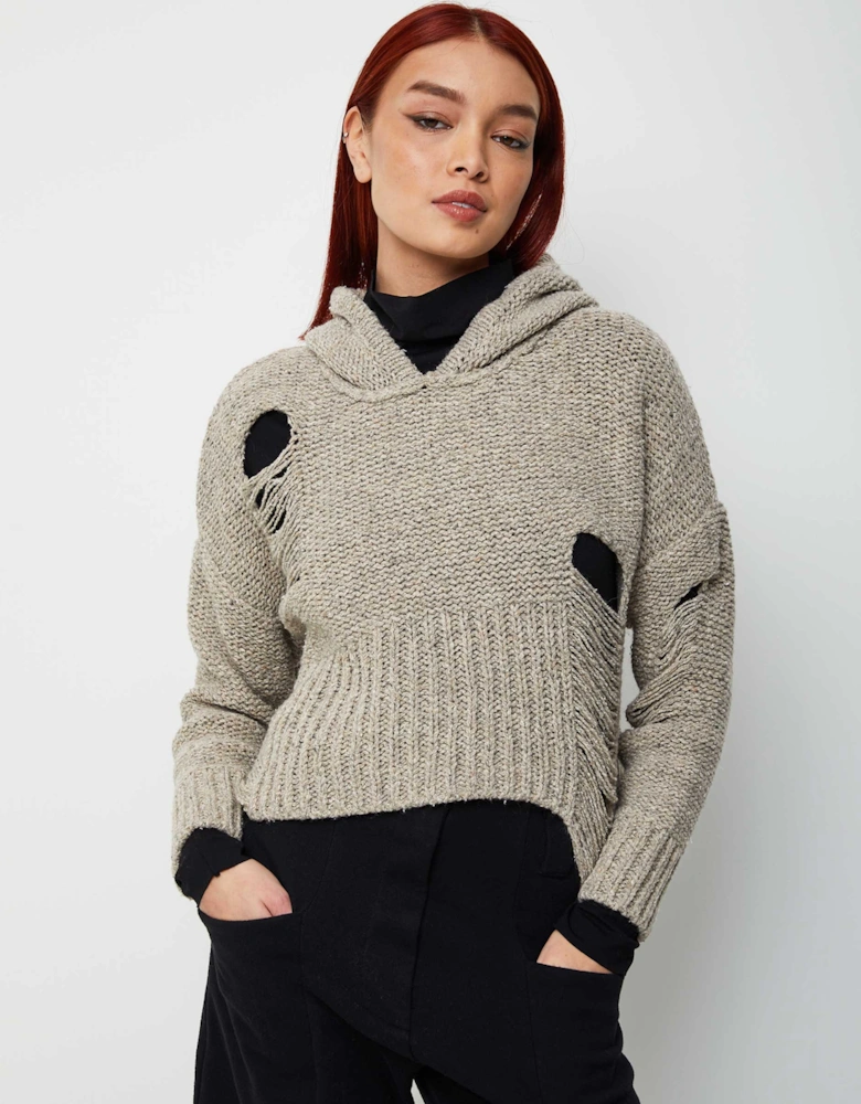 Knitted Hole Hoodie