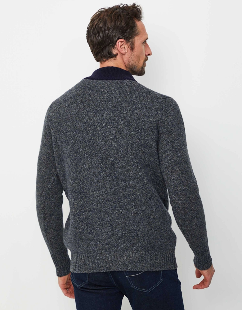 Lambswool Contrast Neck Jumper