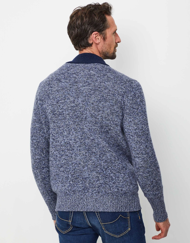 Lambswool Contrast Neck Jumper