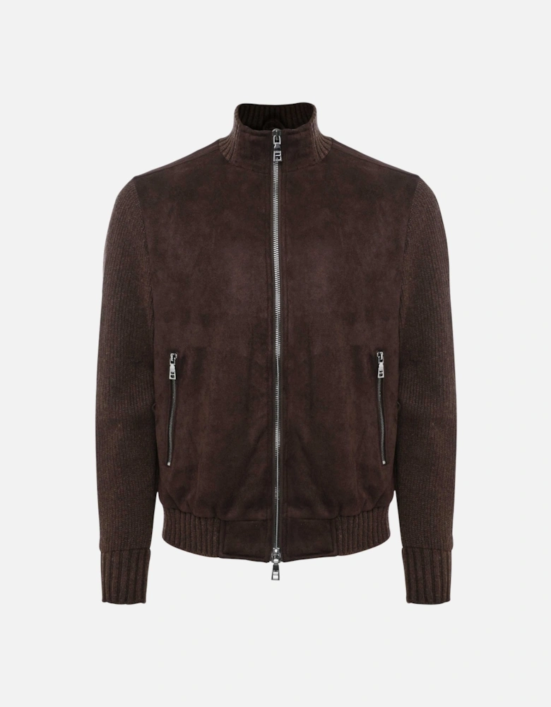 Faux Suede Bomber Jacket