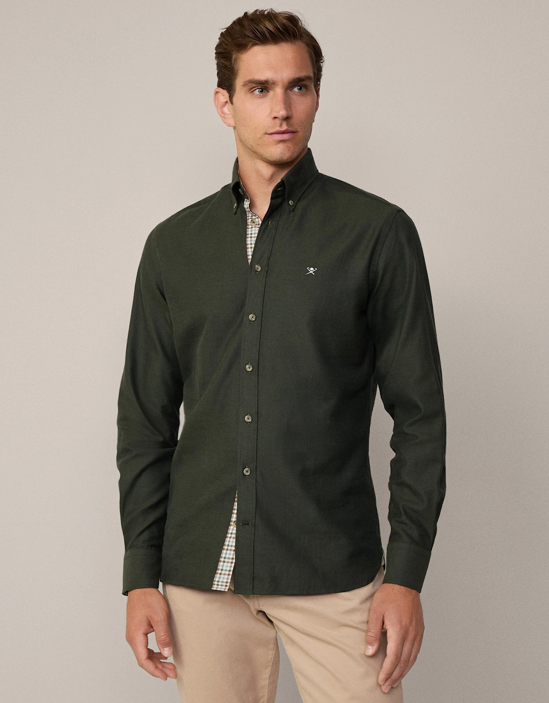 Tailored Fit Flannel Trim Shirt