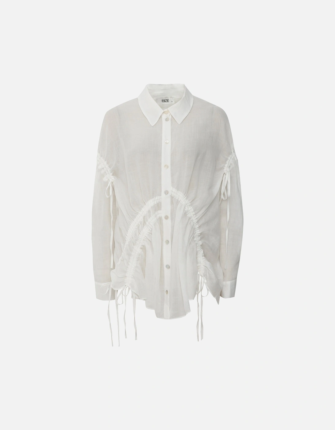 Ruched Gauze Shirt, 2 of 1