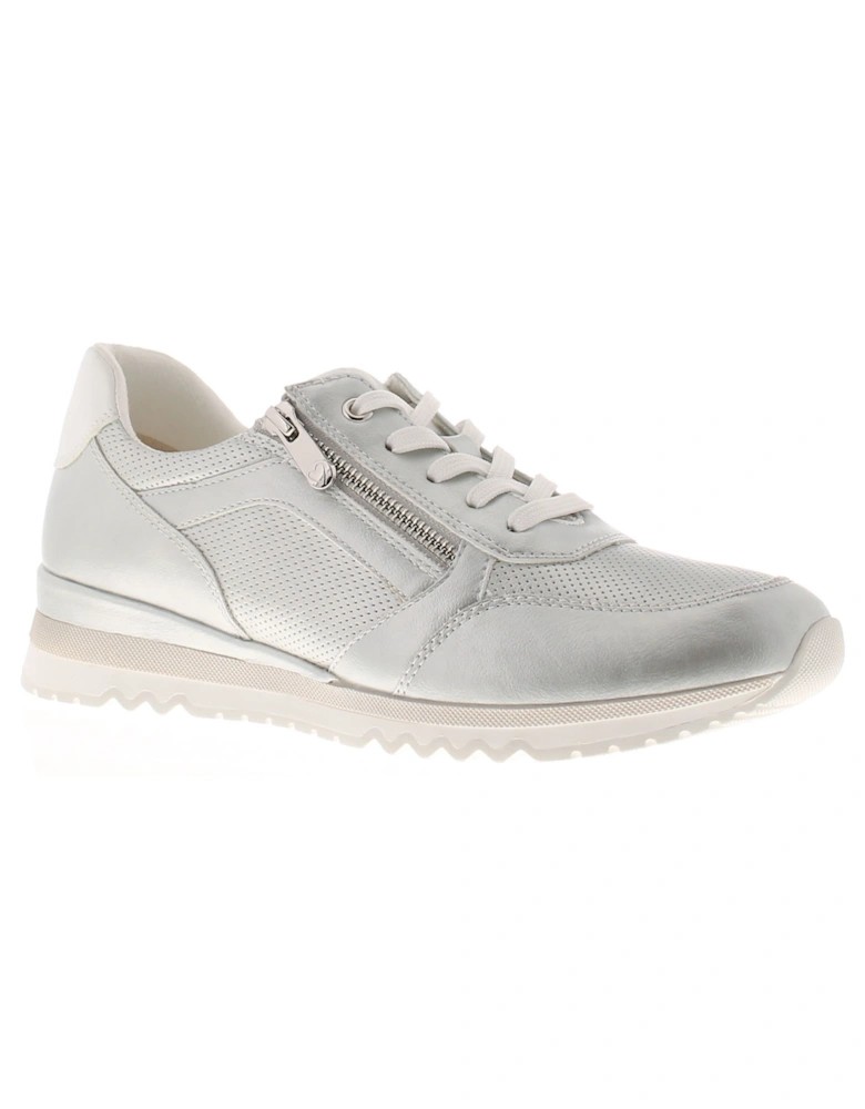 Womens Trainers Monica Lace Up silver UK Size