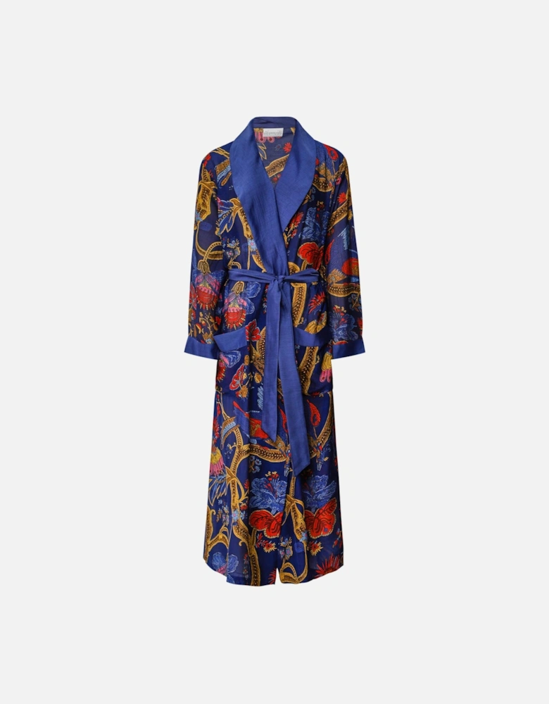 Climbing Peacock Crepe Gown