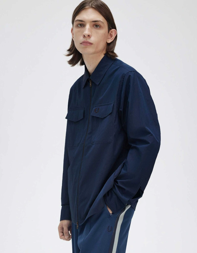 Textured Zip Overshirt