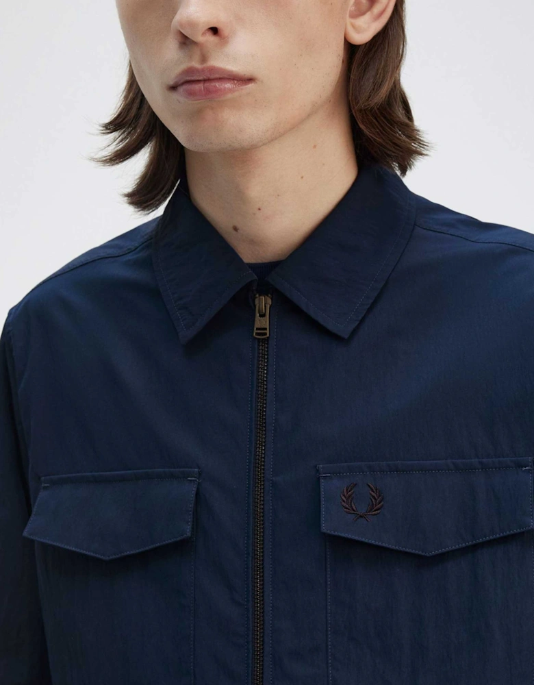 Textured Zip Overshirt