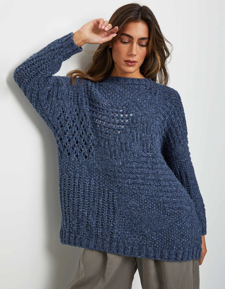 Oversized Textured Wool Jumper