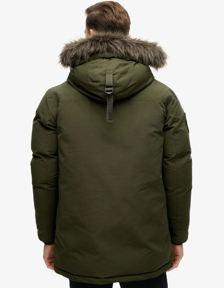 Everest Faux Fur Parka Jacket - Khaki