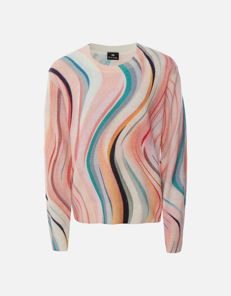 Swirl Crew Neck Knitted Jumper