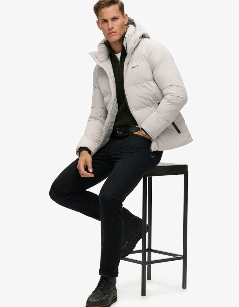 Code Hooded Boxy Padded Jacket