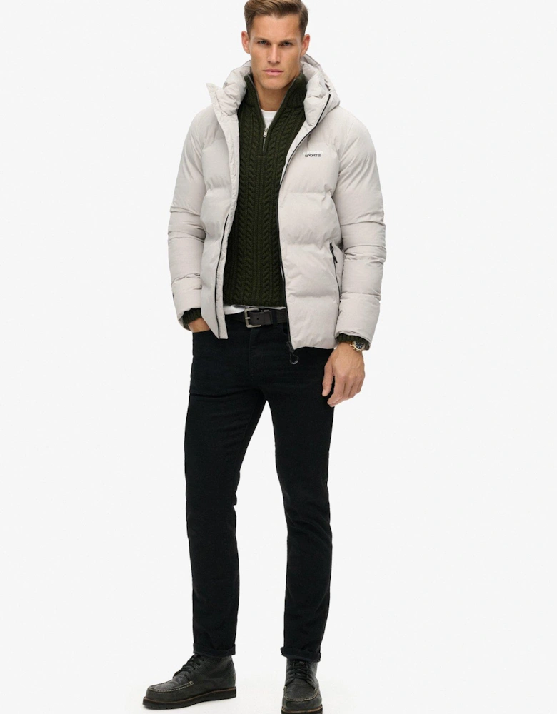 Code Hooded Boxy Padded Jacket