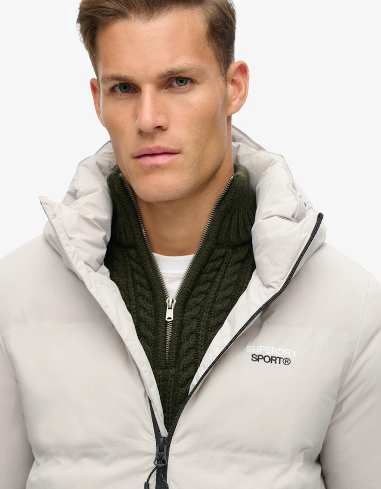 Code Hooded Boxy Padded Jacket