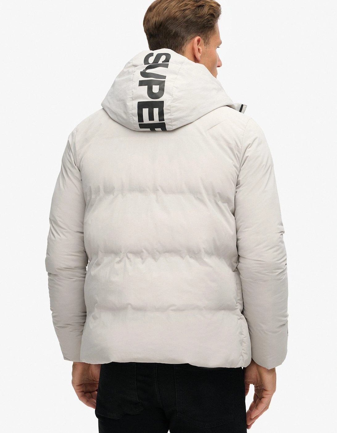 Code Hooded Boxy Padded Jacket