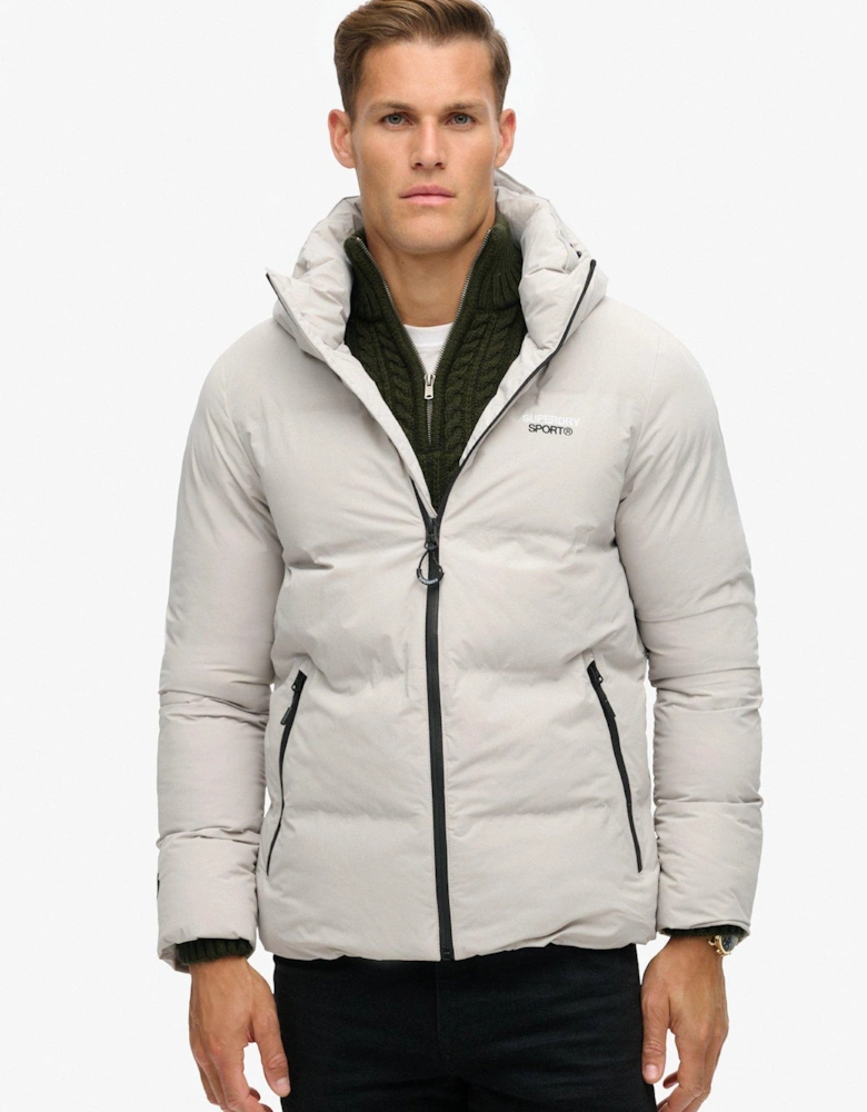 Code Hooded Boxy Padded Jacket