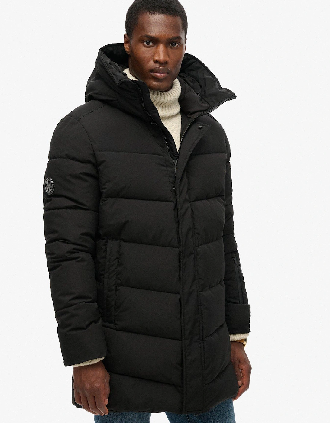 Code City Chevron Padded Jacket - Black