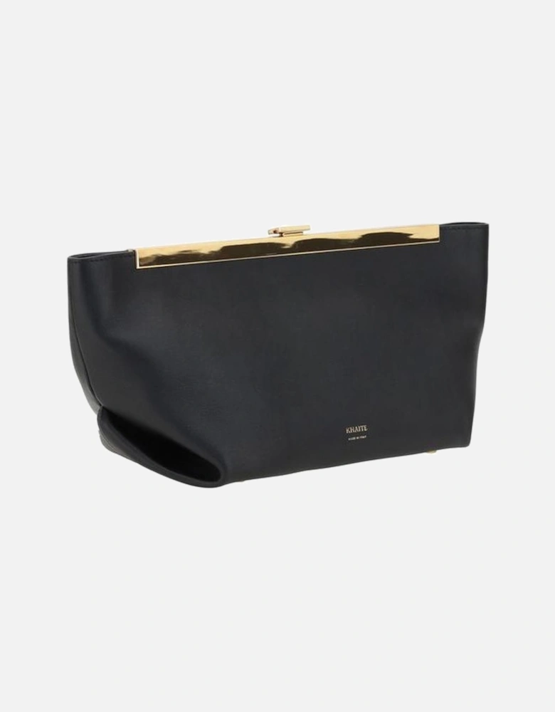 Aimee Leather Clutch Bag with Monogram Stud Women - Black