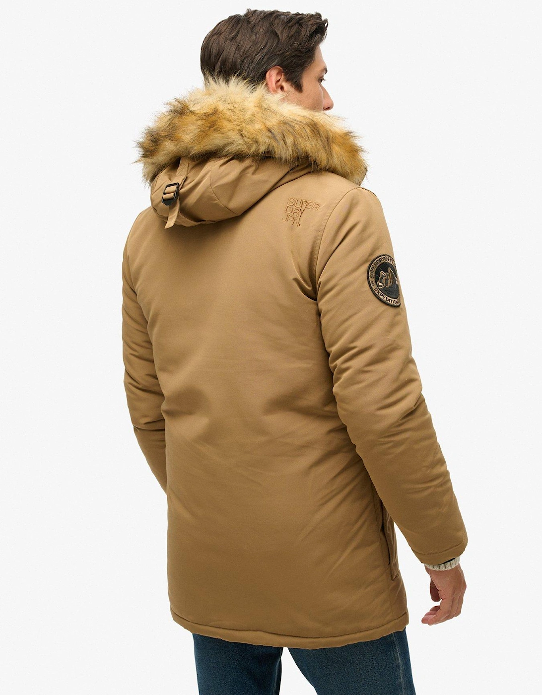 Everest Faux Fur Parka Jacket - Light Beige