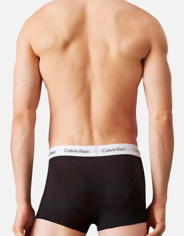 3-Pack Icon Cotton Stretch Low-Rise Boxer Trunks, Black/white