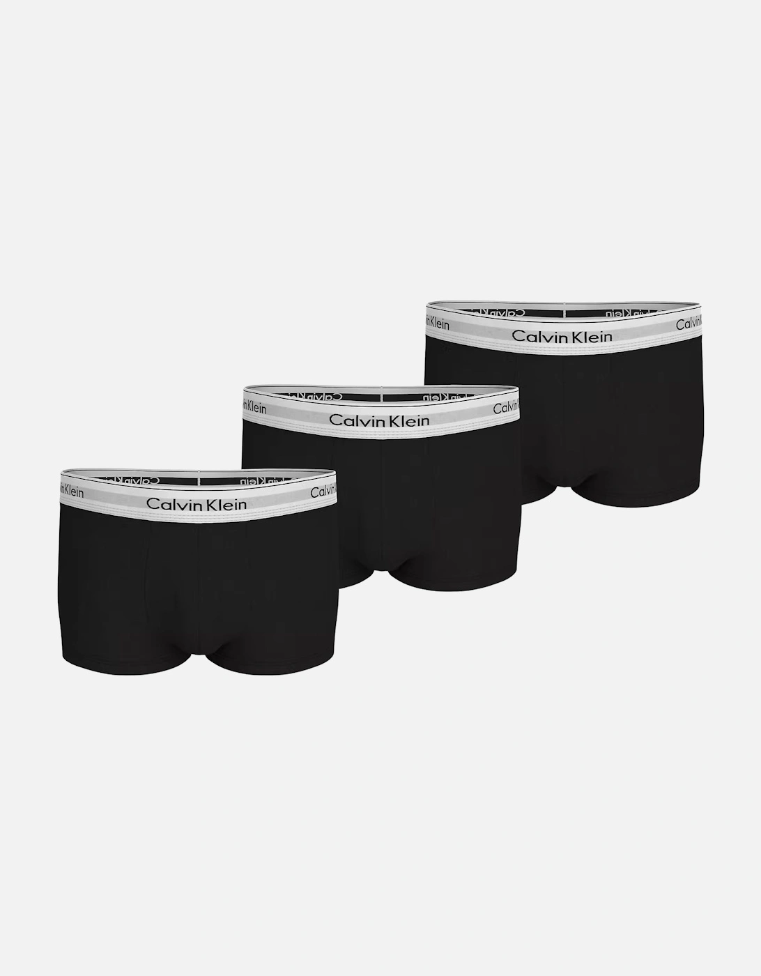 3-Pack Icon Cotton Stretch Low-Rise Boxer Trunks, Black/white