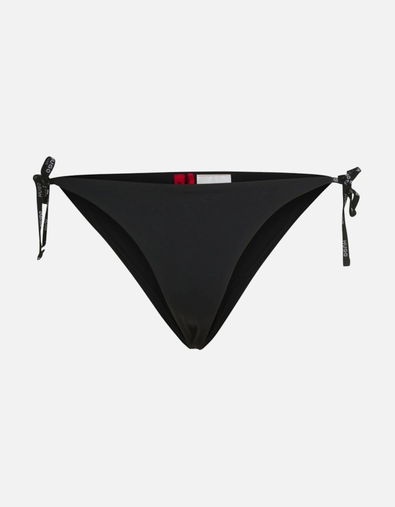 Logo Tie Pure Bikini Bottoms, Black