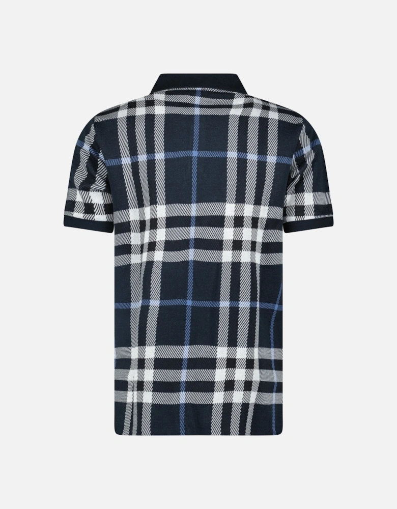 'Ferry' Check Cotton Polo Navy