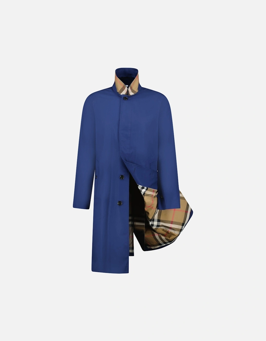 'Pennan' Button Up Long Trench Jacket Navy, 4 of 3