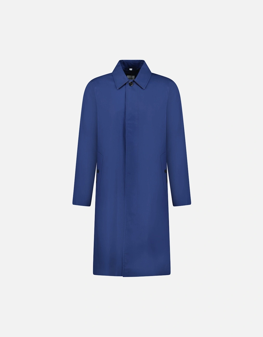 'Pennan' Button Up Long Trench Jacket Navy