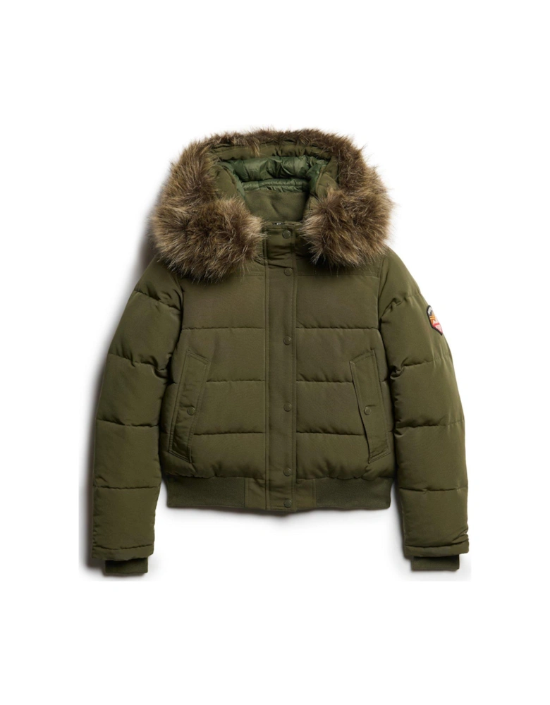 Everest Hooded Bomber Jacket - Green