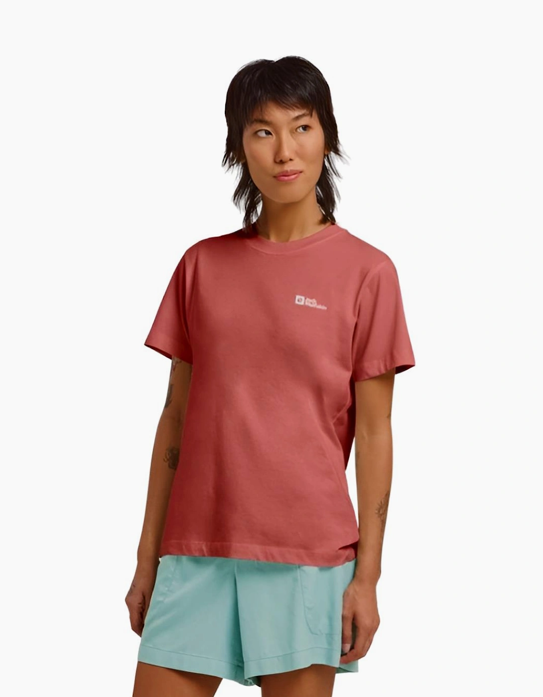 Jack Wolfskin Women's Red Essential Cotton T-Shirt  14 L