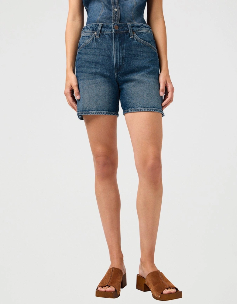 5 Inch Cowboy Denim Shorts - Blue