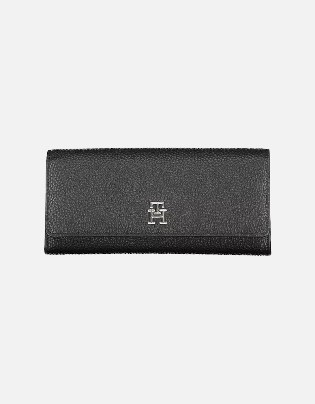 Tommy Hilfiger Women's Black Triple Compartment Wallet With Coin Purse And Snap Closure - Size: One Size