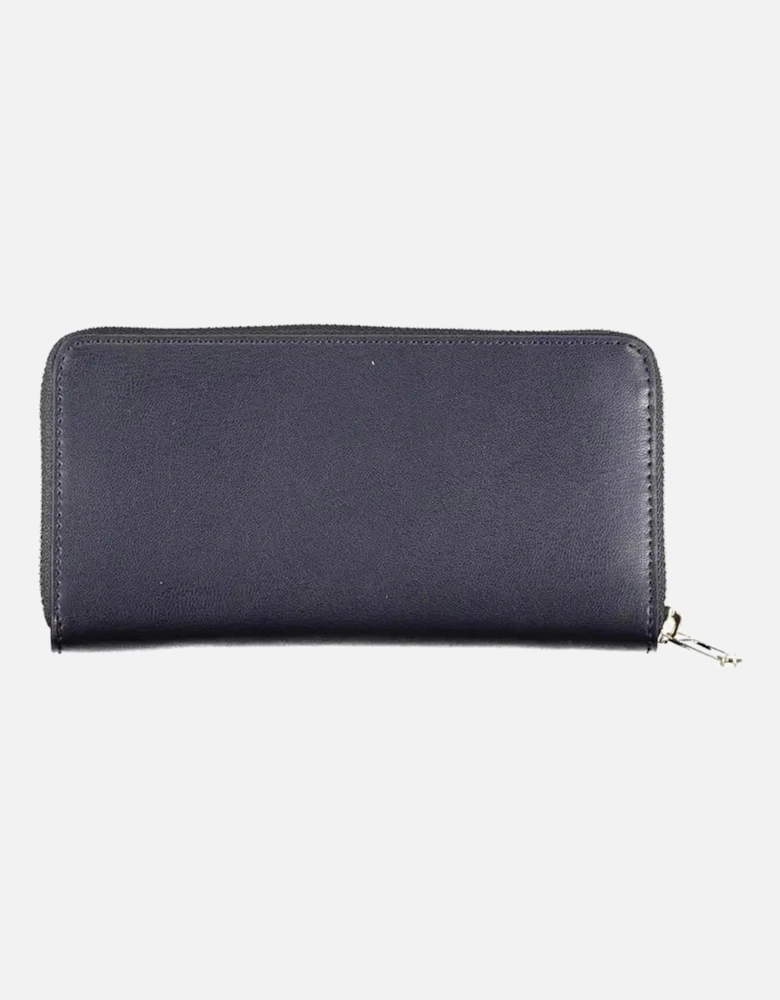 Zip Closure Wallet with 5 Compartments and Coin Purse Women - Blue