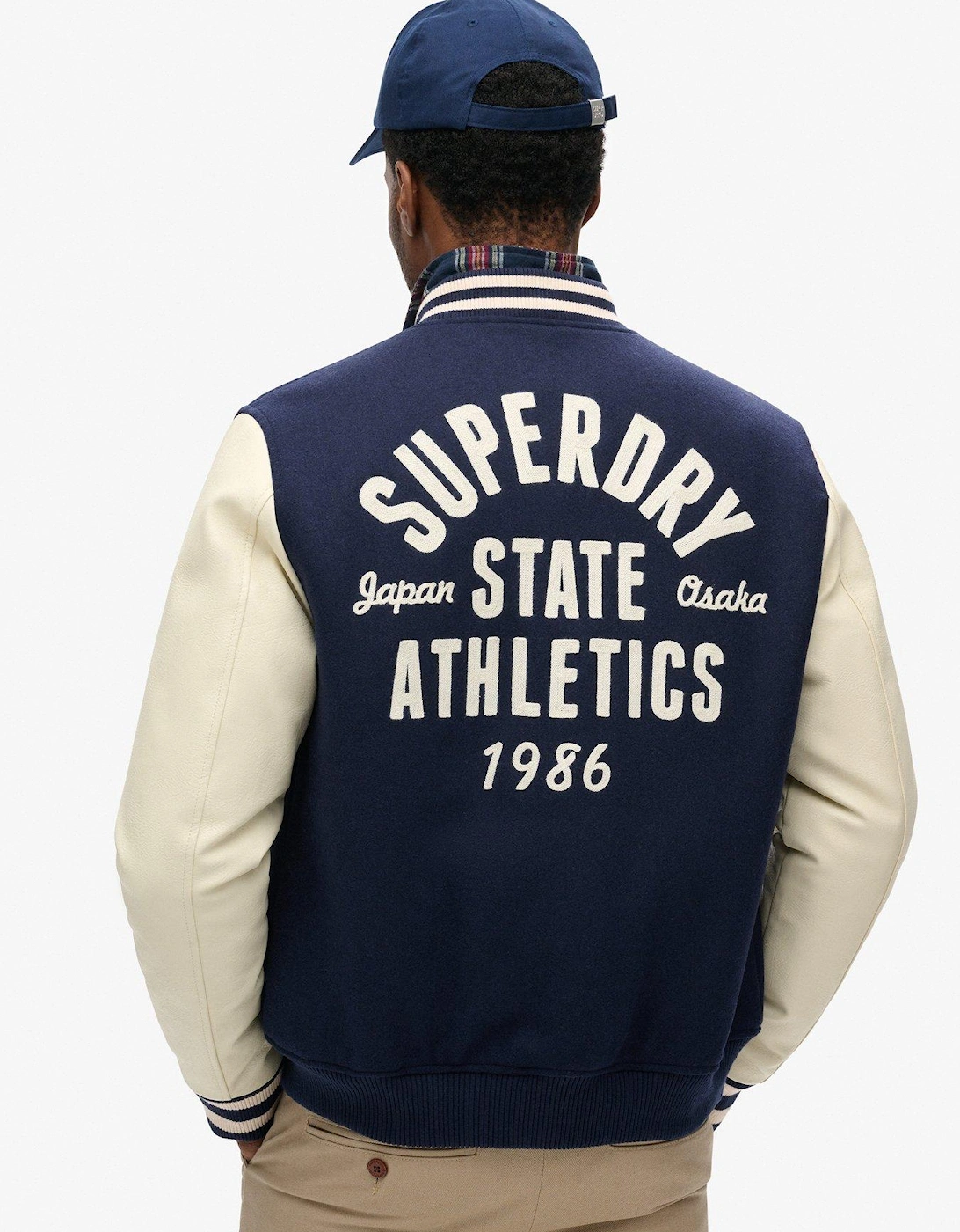 Varsity Chain Stitch Jacket - Navy