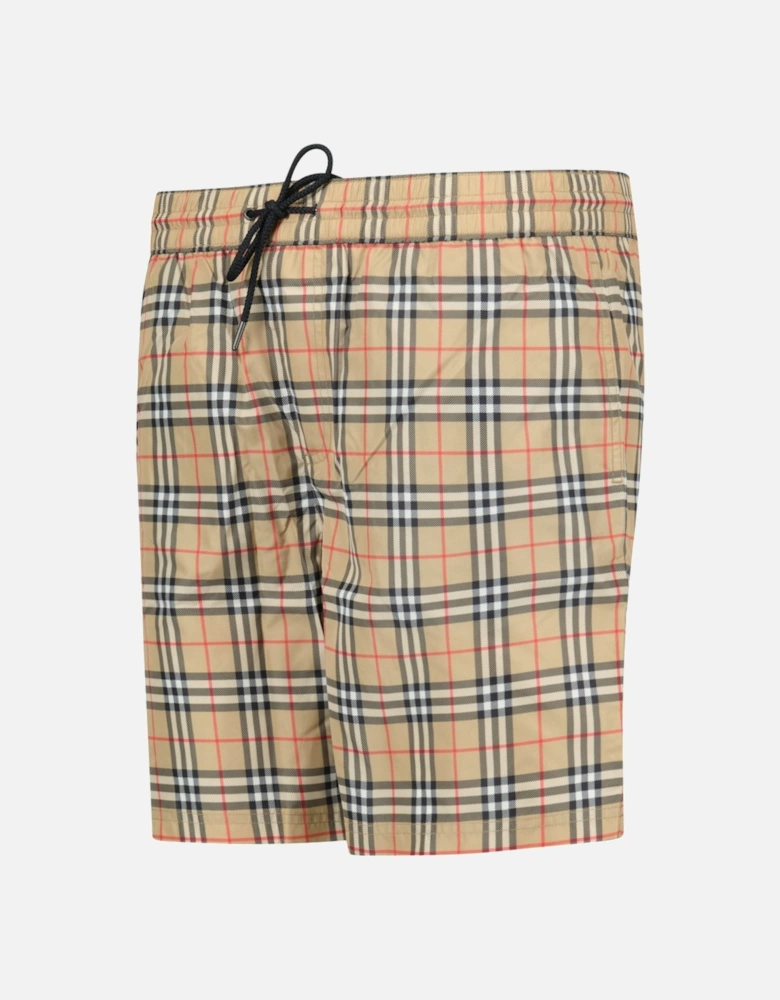 'Guildes' Vintage Check Swim Shorts in Archive Beige