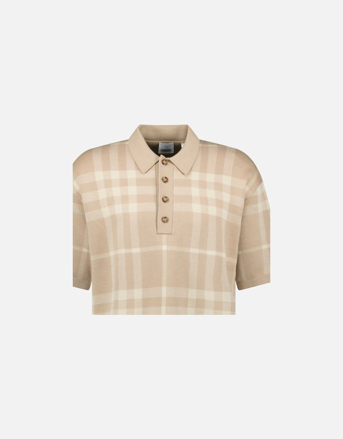 'Wellman' Check Wool Polo Soft Fawn