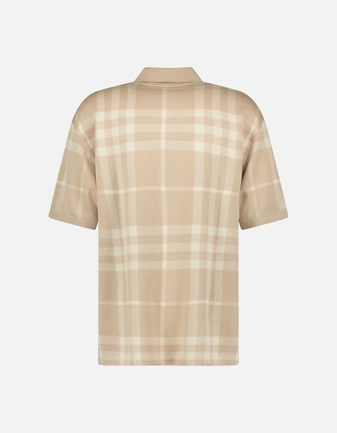 'Wellman' Check Wool Polo Soft Fawn