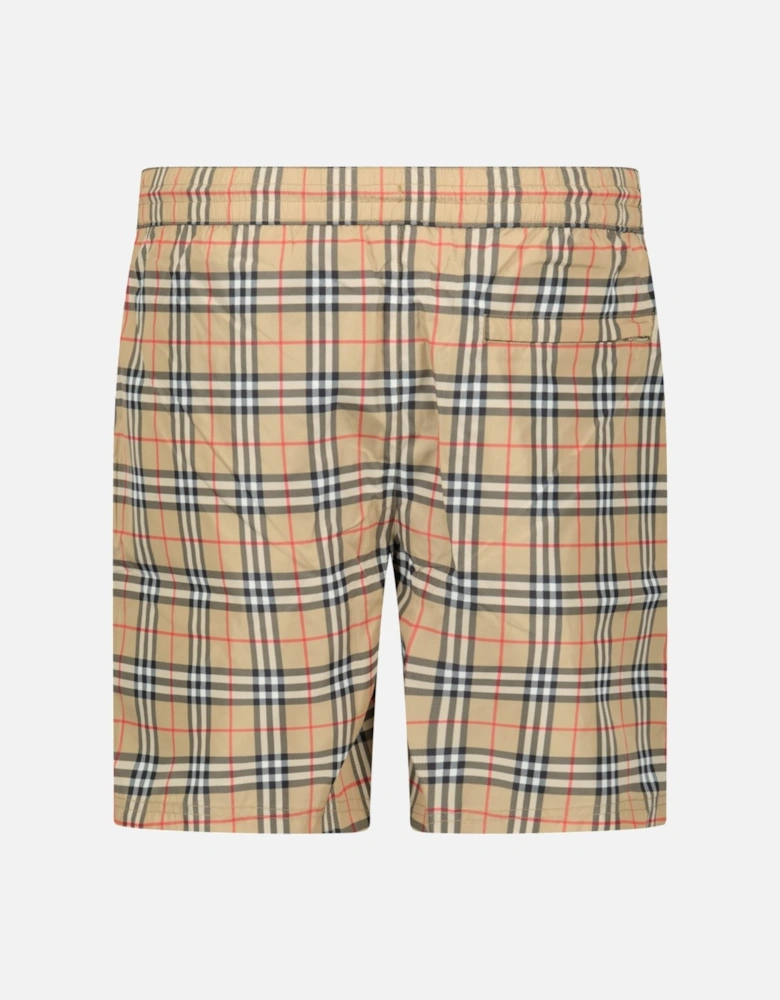 'Guildes' Vintage Check Swim Shorts in Archive Beige