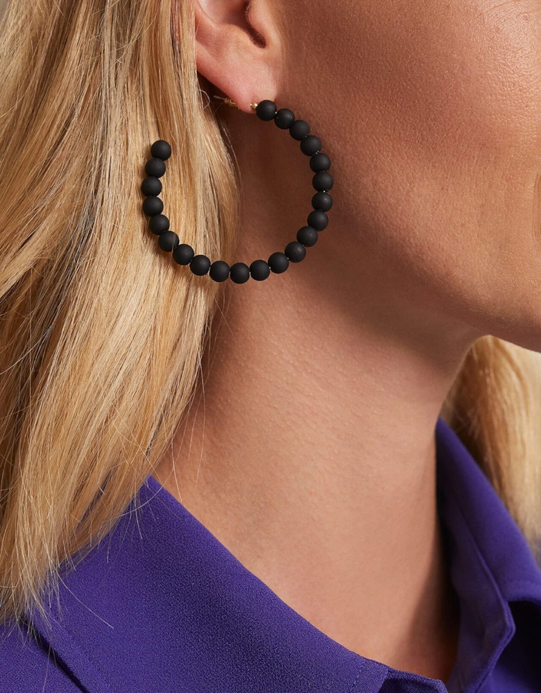 Matte Bead Hoop Earrings