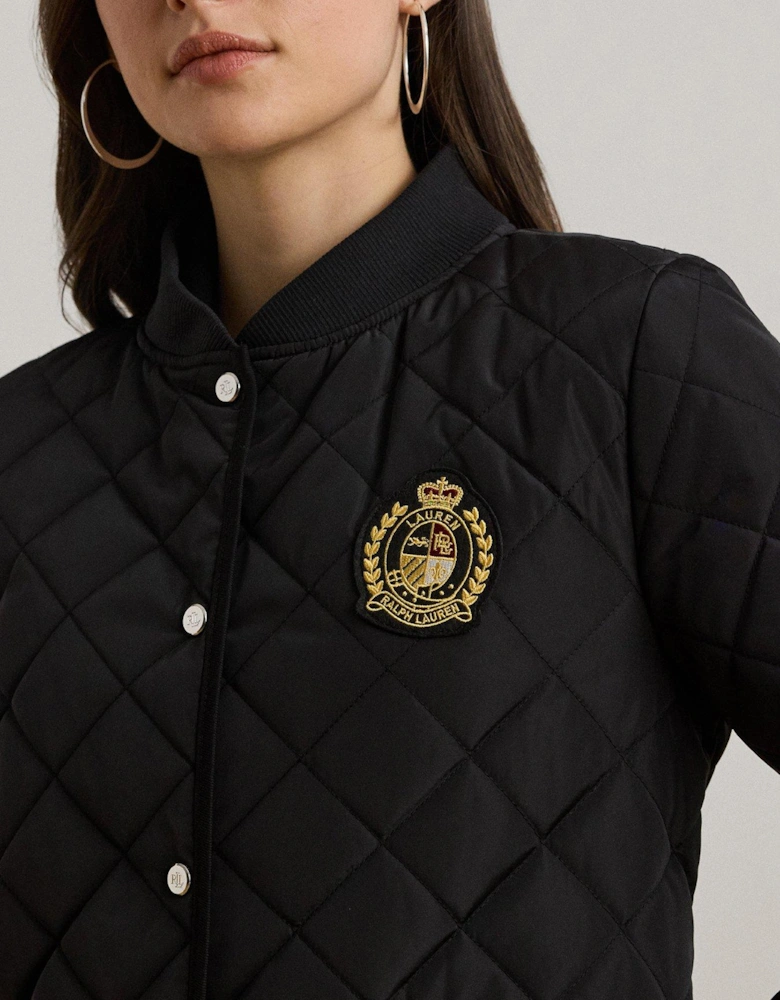 Quilted Insulated Coat - Black