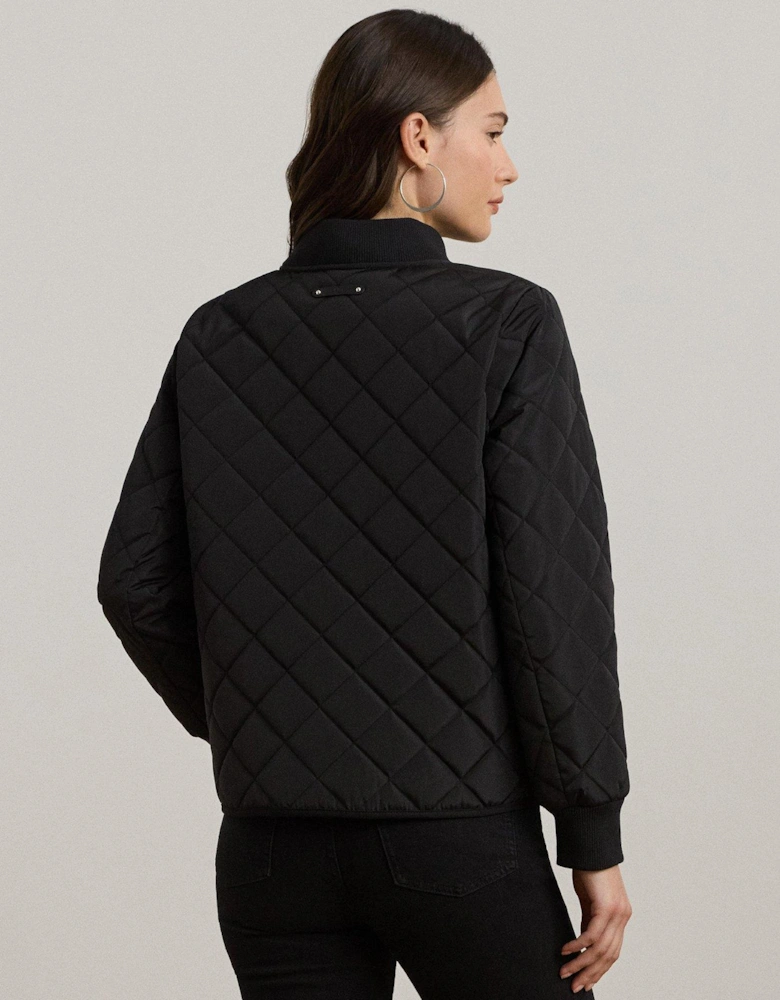 Quilted Insulated Coat - Black