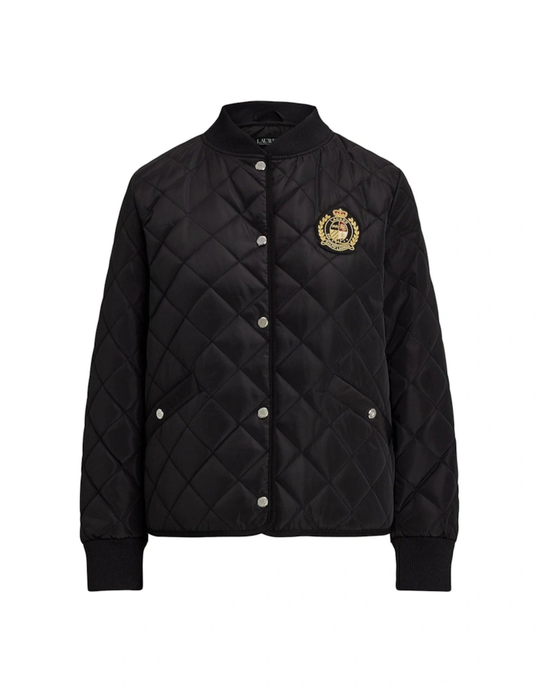 Quilted Insulated Coat - Black