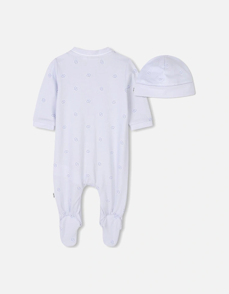 BOSS NEWBORN BABYGRO PALE BLUE+HAT J52221