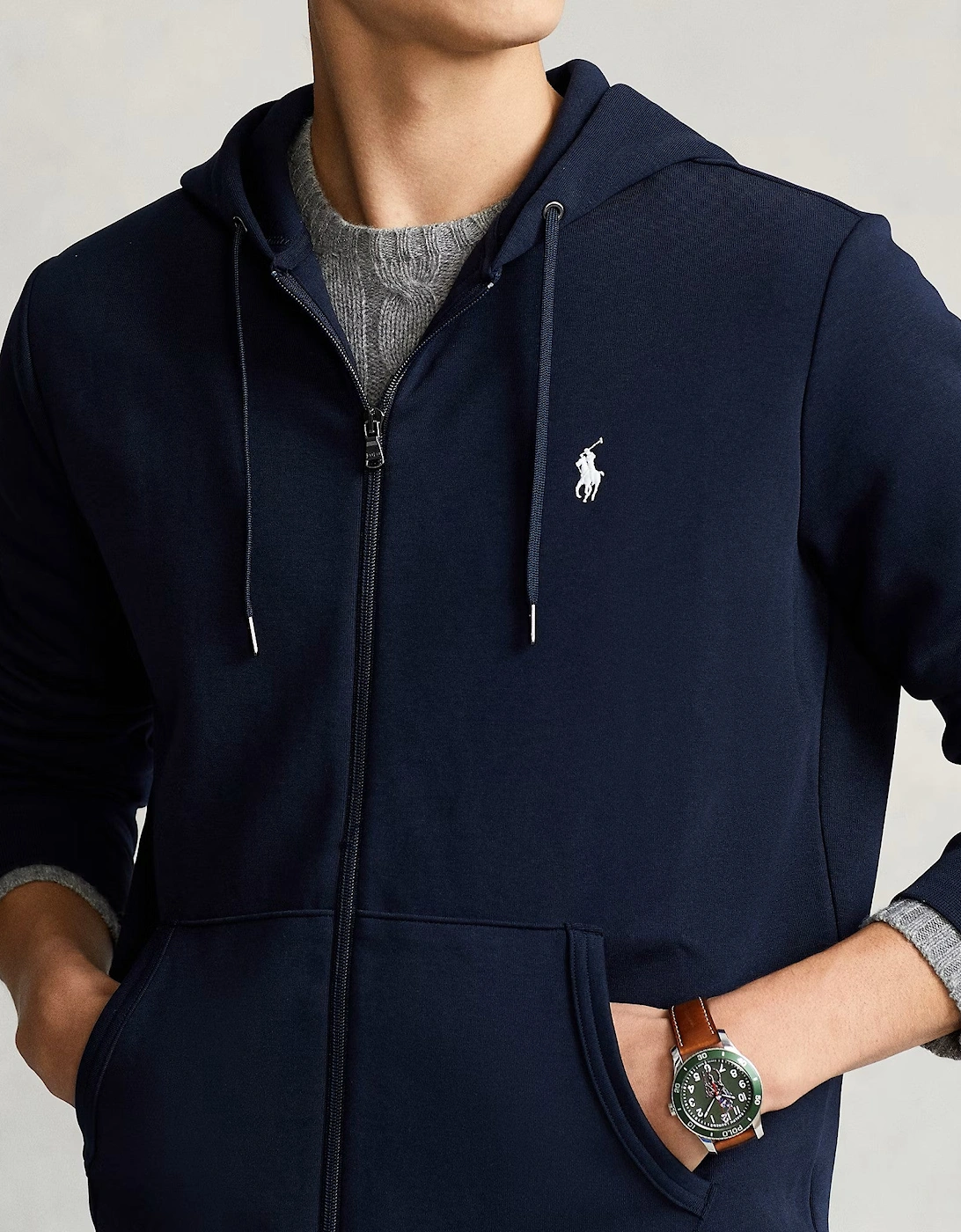 Double Knit Sweatshirt Hoody 002 Aviator Navy