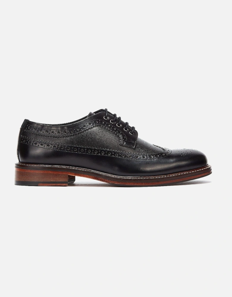 Archie Brogue Leather Men's Black Lace-Up Shoes