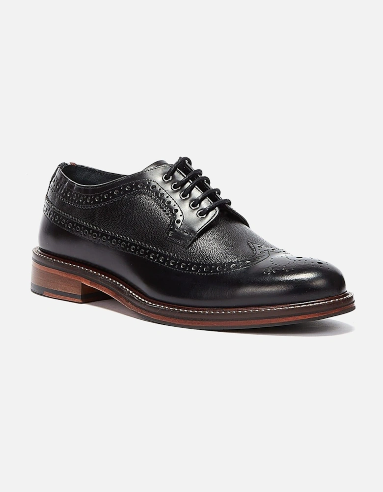 Archie Brogue Leather Men's Black Lace-Up Shoes