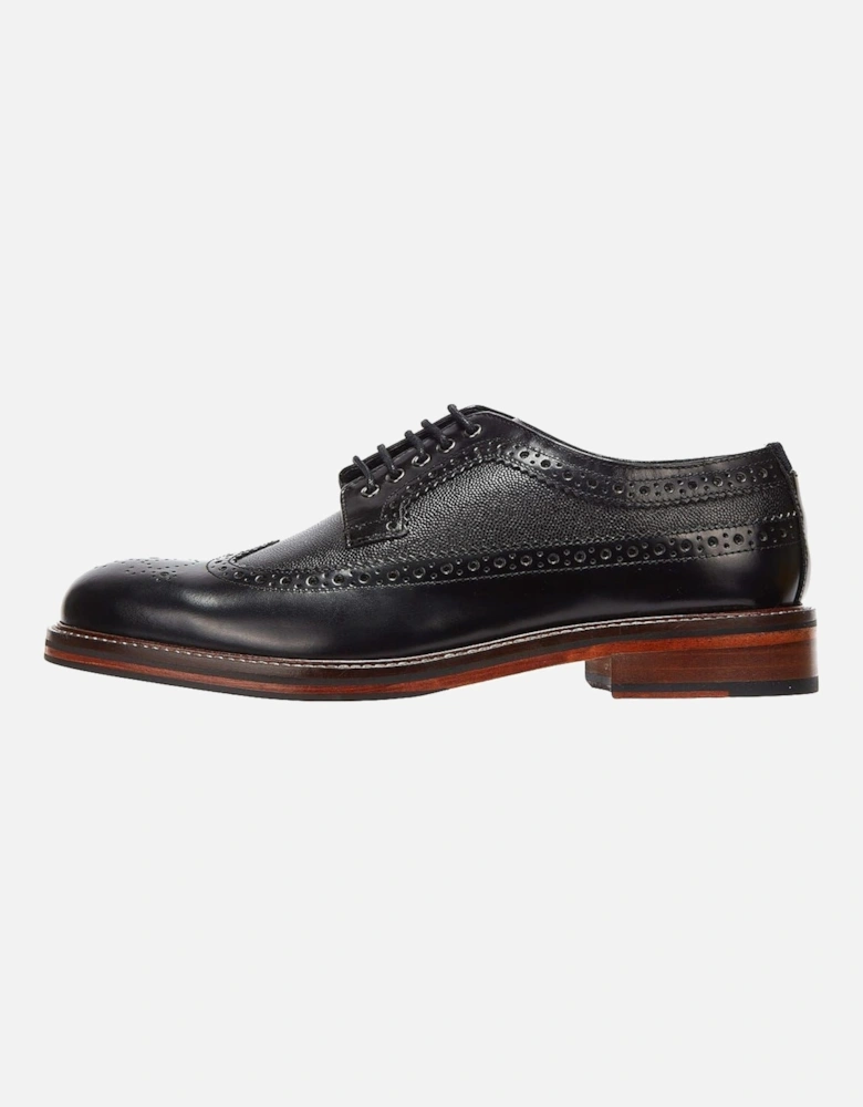 Archie Brogue Leather Men's Black Lace-Up Shoes